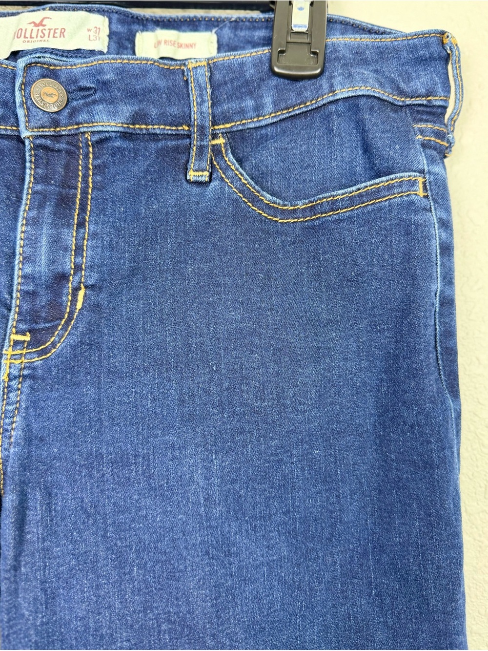 Hollister Low Rise Skinny Jeans Women’s Size 13R 31x31 Dark Wash Stretch Denim - Picture 3 of 10